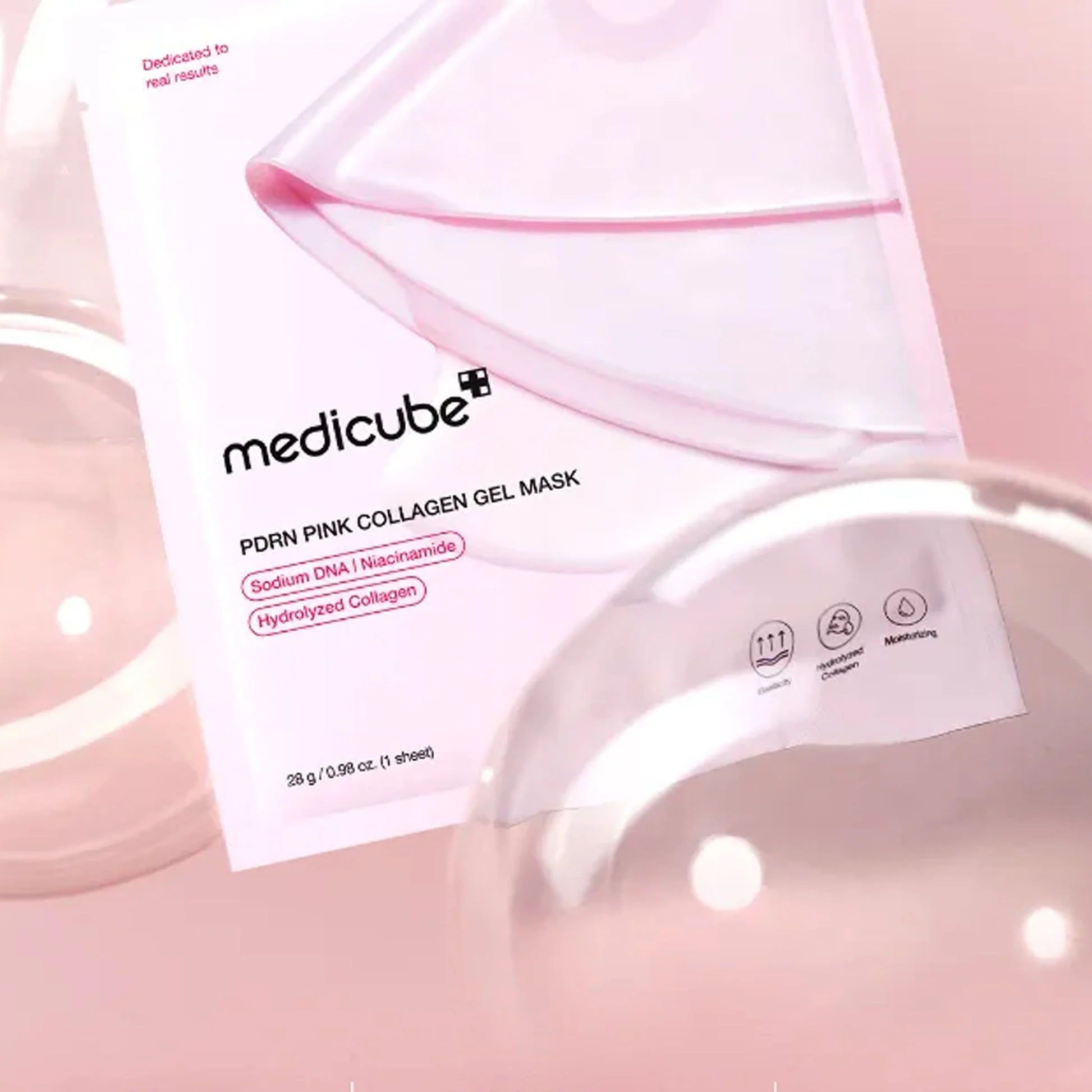 Medicube 4 Maschere in Gel al Collagene Rosa Salmon DNA PDRN - Maschera Viso Notturna
