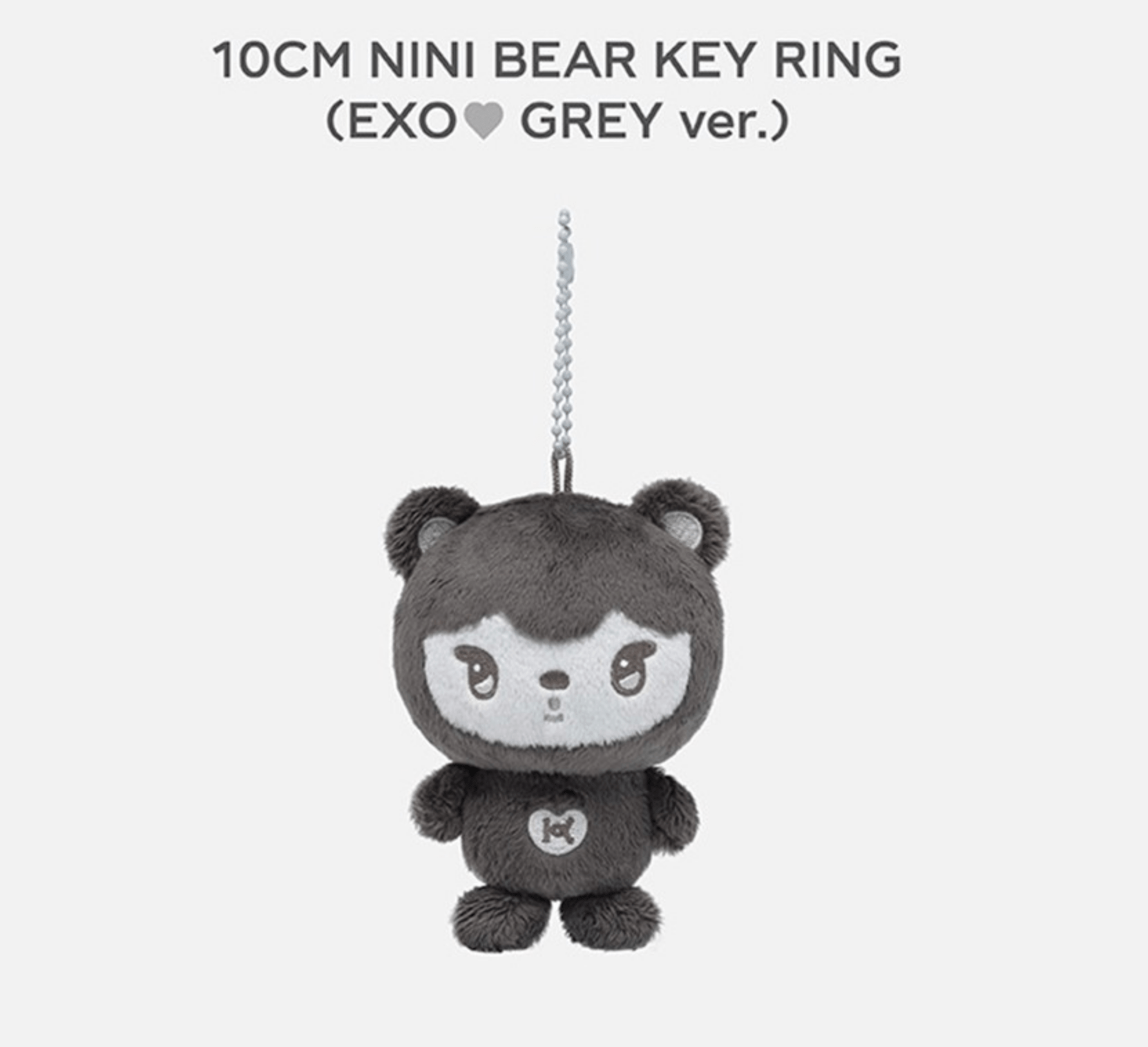 KAI KAION MD 10CM NINI BEAR KEY RING (EXO ♥ GREY ver.) - Neko Pop