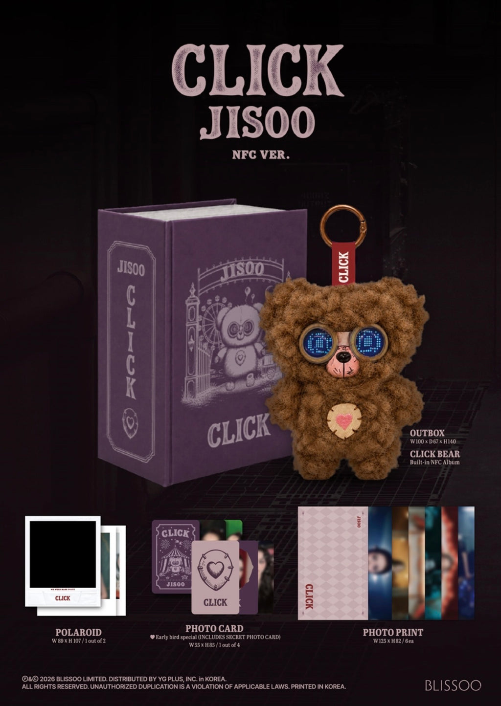 BLACKPINK JISOO – Single Album [CLICK] (CLICK BABY BEAR NFC VER.)