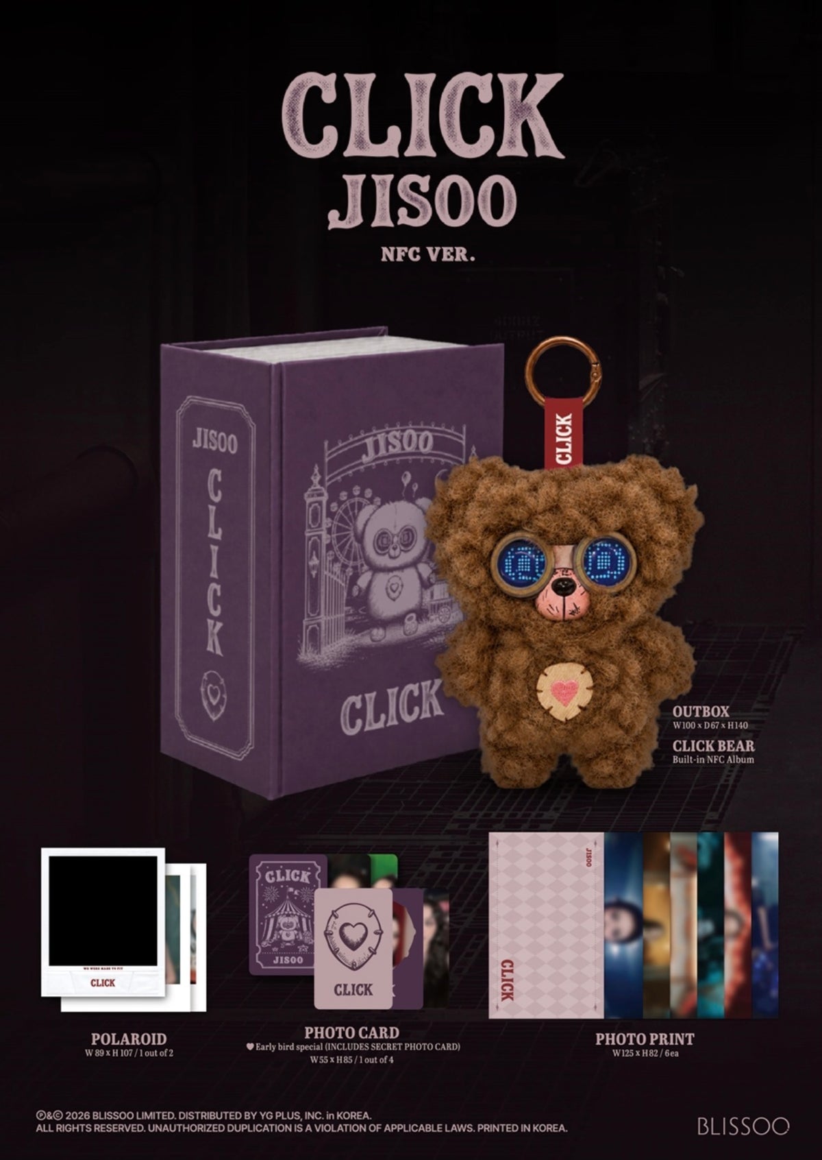 BLACKPINK JISOO – Single Album [CLICK] (CLICK BABY BEAR NFC VER.)