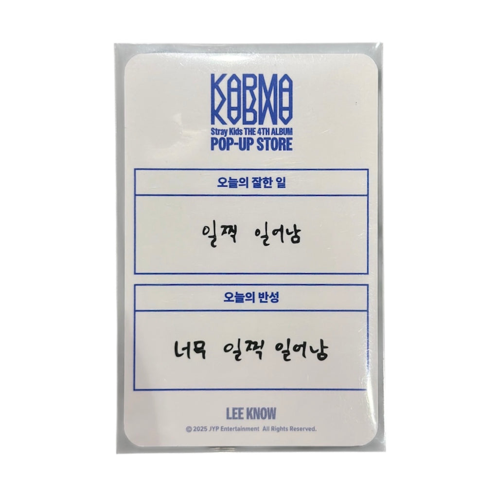 STRAY KIDS KARMA Pop Up Store PHOTOCARD