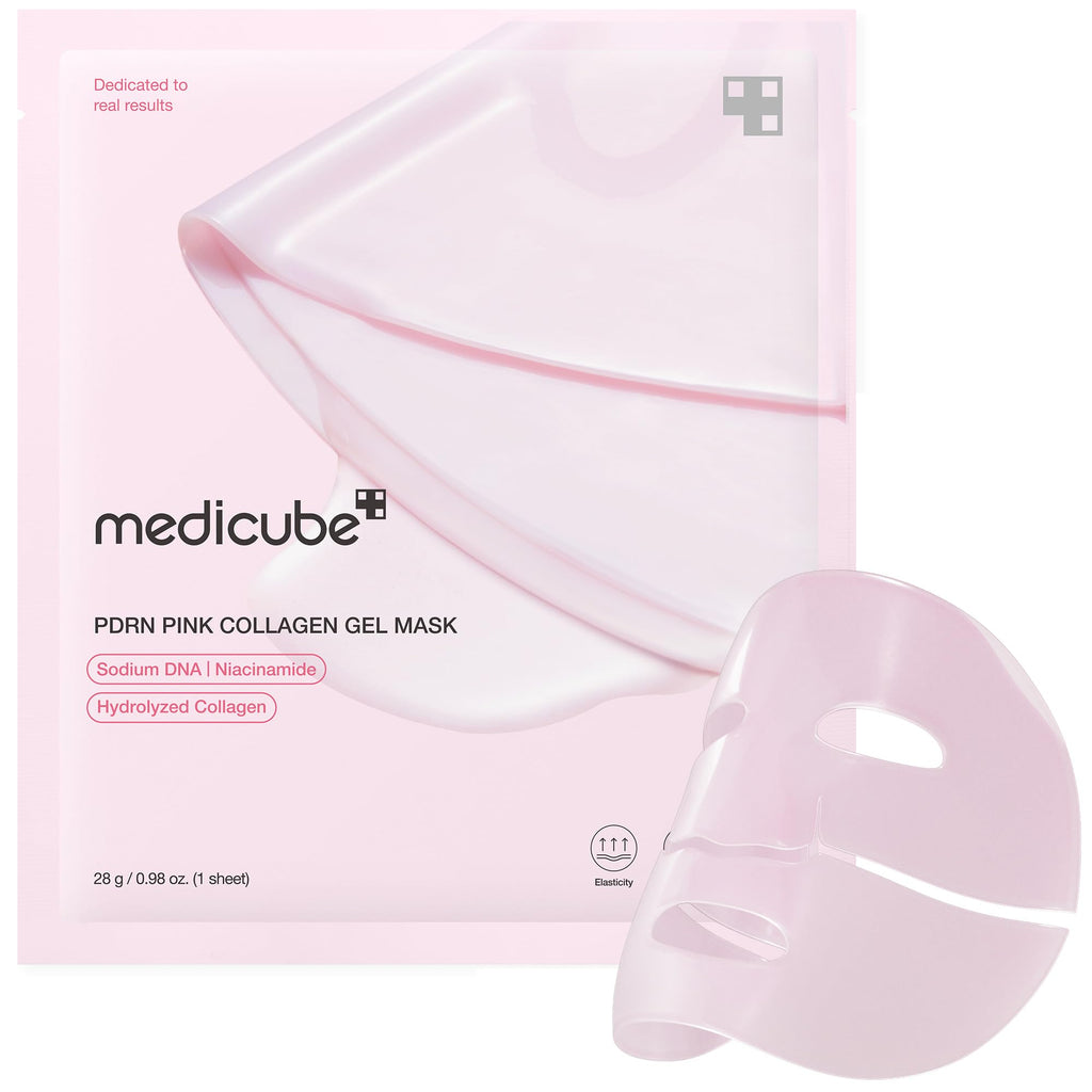 Medicube 4 Maschere in Gel al Collagene Rosa Salmon DNA PDRN - Maschera Viso Notturna