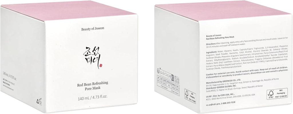 Beauty Of Joseon Maschera Rinfrescante Pori ai fagioli Rossi 140 ml