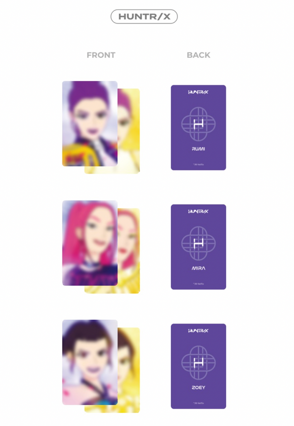 KPOP DEMON HUNTERS OFFICIAL MD Lenticular Photocard Set