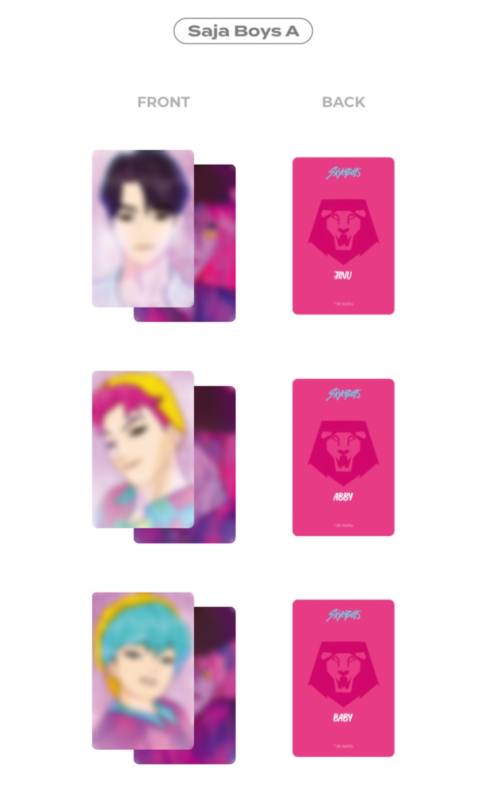 KPOP DEMON HUNTERS OFFICIAL MD Lenticular Photocard Set