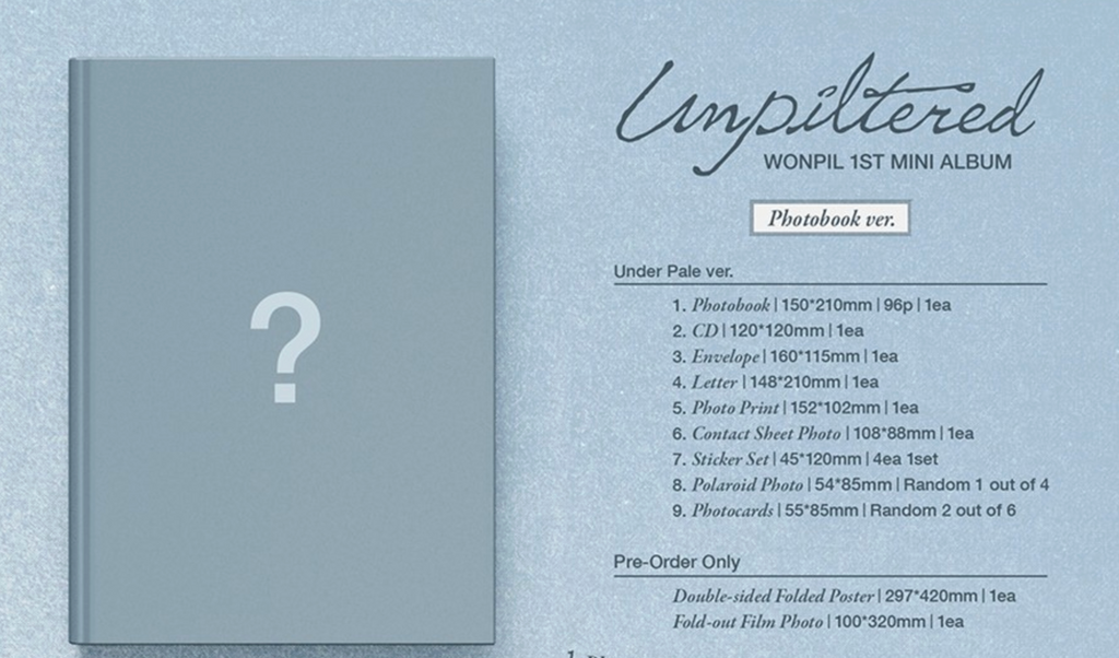 DAY6 WONPIL – 1ST MINI ALBUM [Unpiltered] (Photobook)