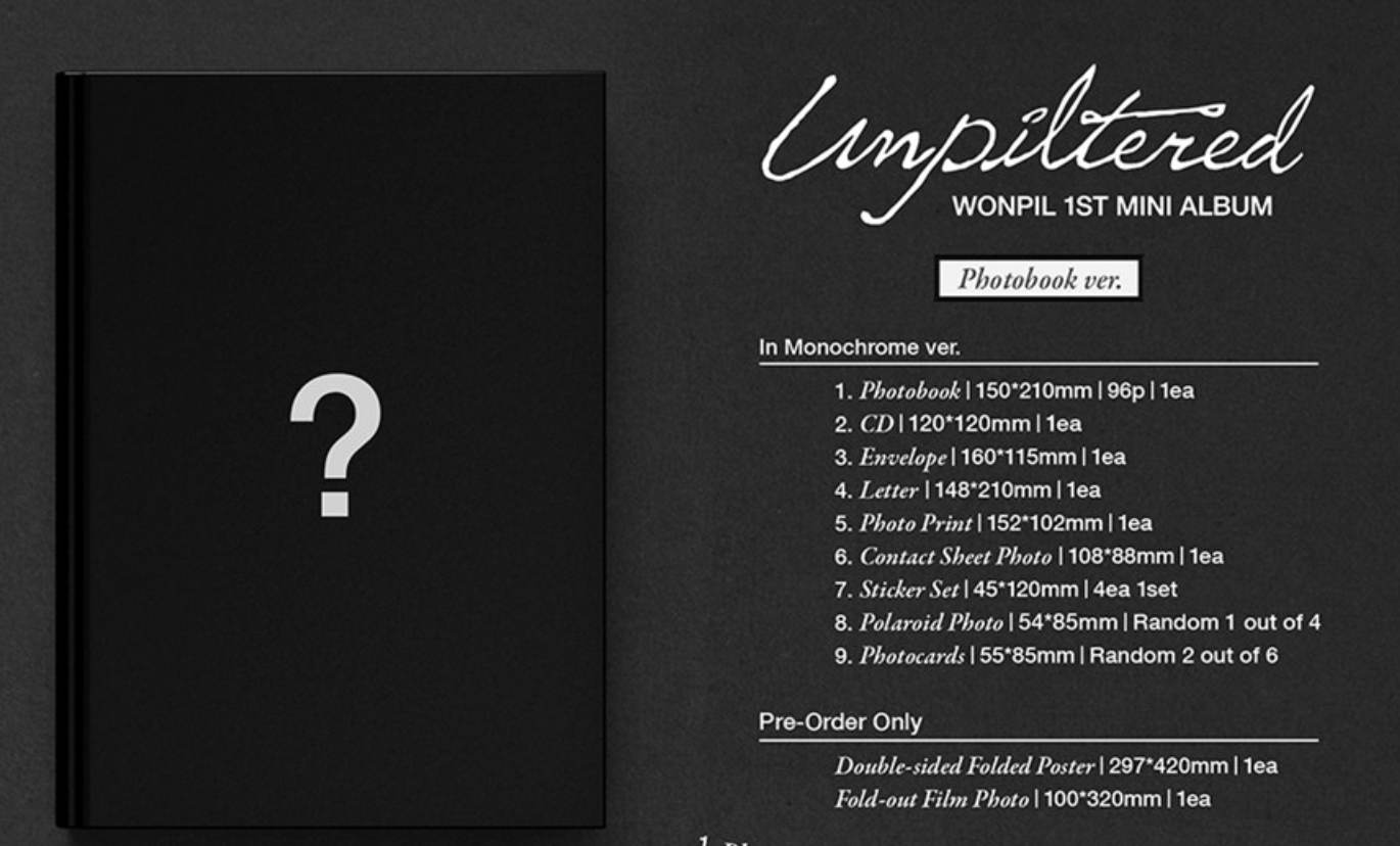 DAY6 WONPIL – 1ST MINI ALBUM [Unpiltered] (Photobook)