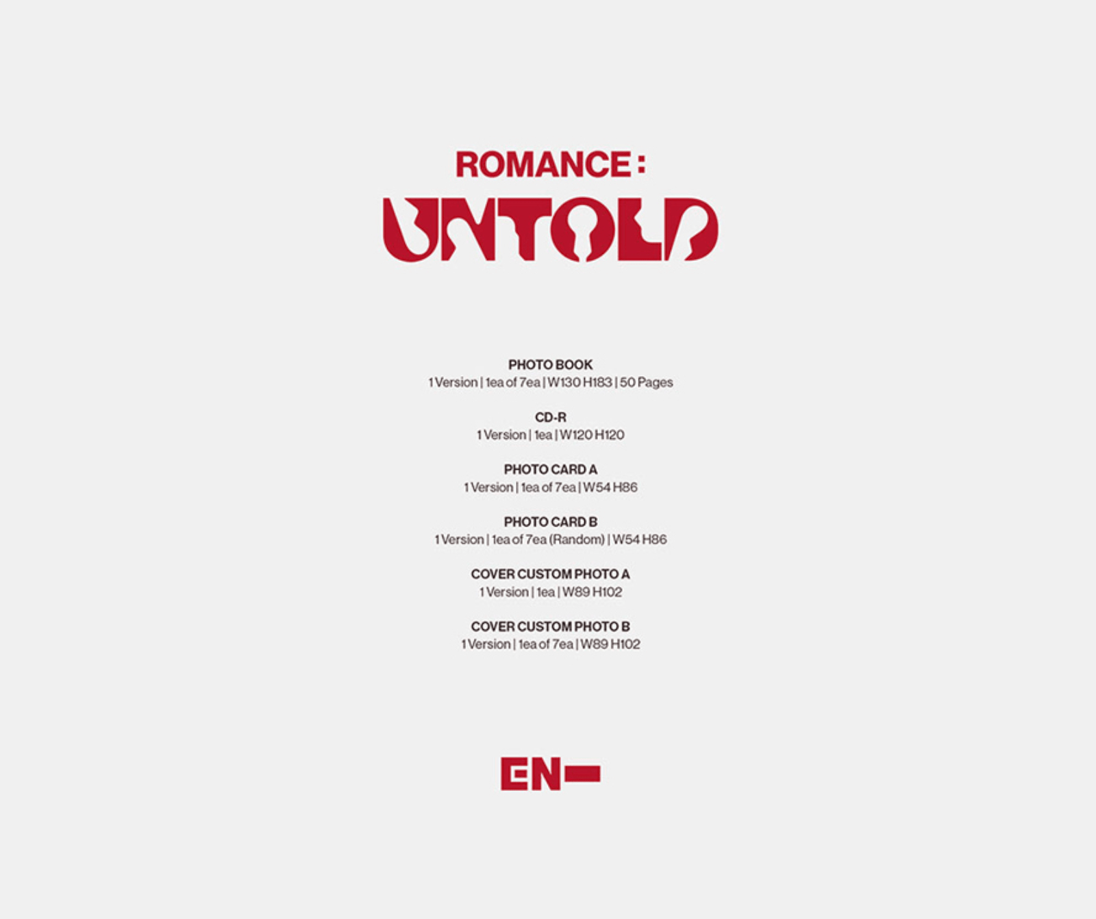 ENHYPEN – [ROMANCE : UNTOLD] (ENGENE ver.) - RANDOM - Neko Pop