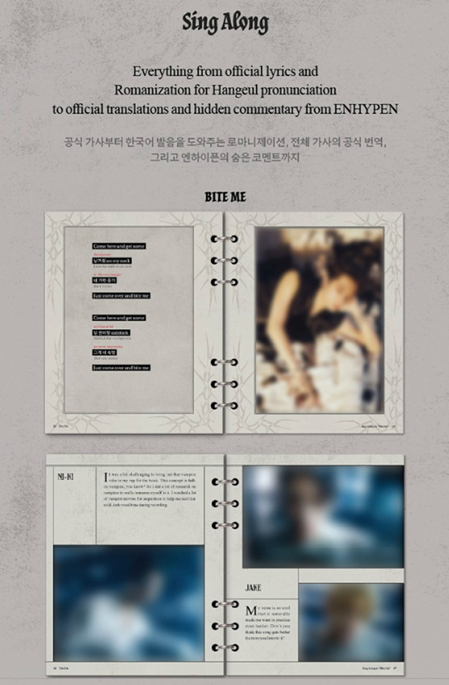 ENHYPEN Lyrics Guide Binder Book