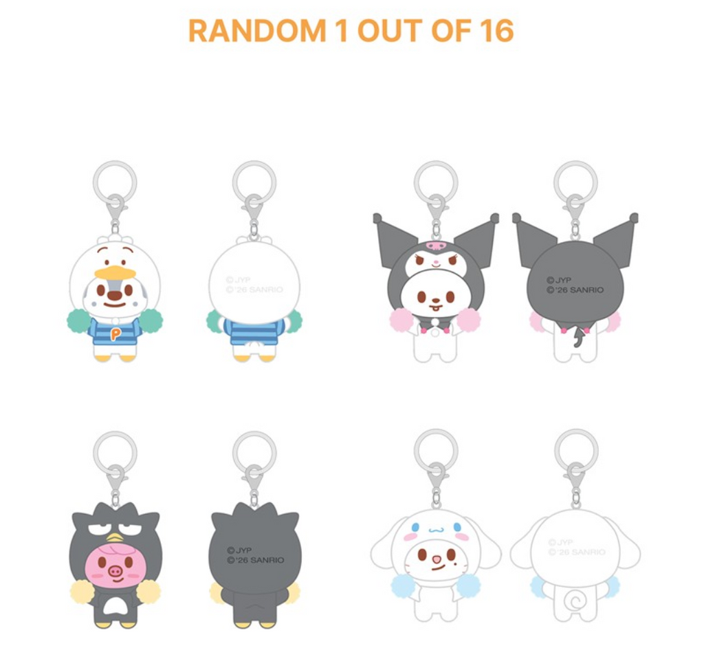 Stray Kids SKZOO X SANRIO CHARACTERS SECRET FLOCKED FIGURE KEYRING (CHEER UP Ver.)