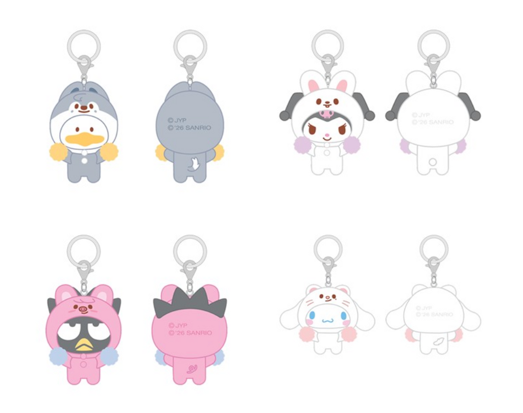 Stray Kids SKZOO X SANRIO CHARACTERS SECRET FLOCKED FIGURE KEYRING (CHEER UP Ver.)