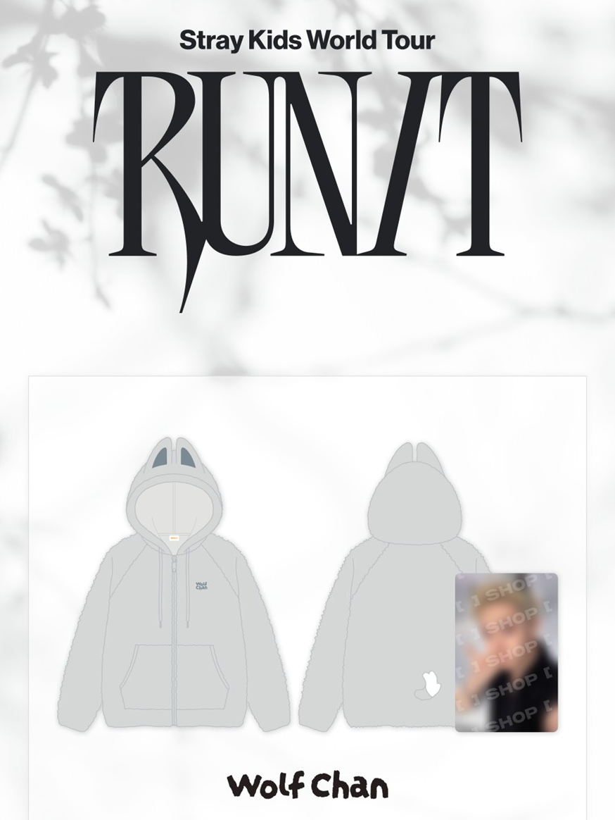 SKZOO FLEECE HOOD ZIP-UP Stray Kids World Tour RUN IT MD