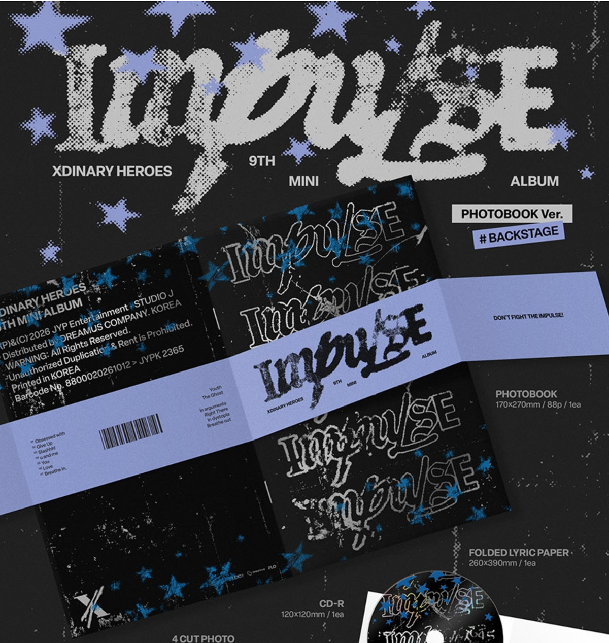 Xdinary-Heroes – 9th Mini Album [IMPULSE] (BACKSTAGE Ver. / Band of Outsiders Ver.) (Random)