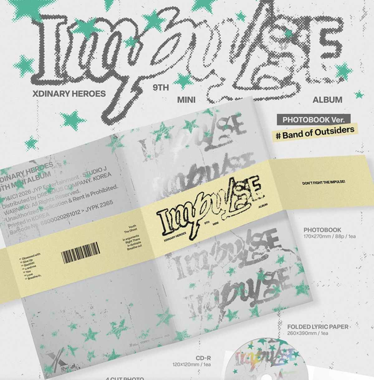 Xdinary-Heroes – 9th Mini Album [IMPULSE] (BACKSTAGE Ver. / Band of Outsiders Ver.) (Random)