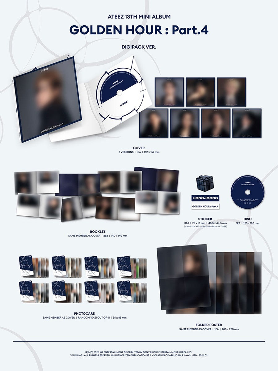 ATEEZ – 13th Mini Album GOLDEN HOUR : Part.4 (DIGIPACK VER.)