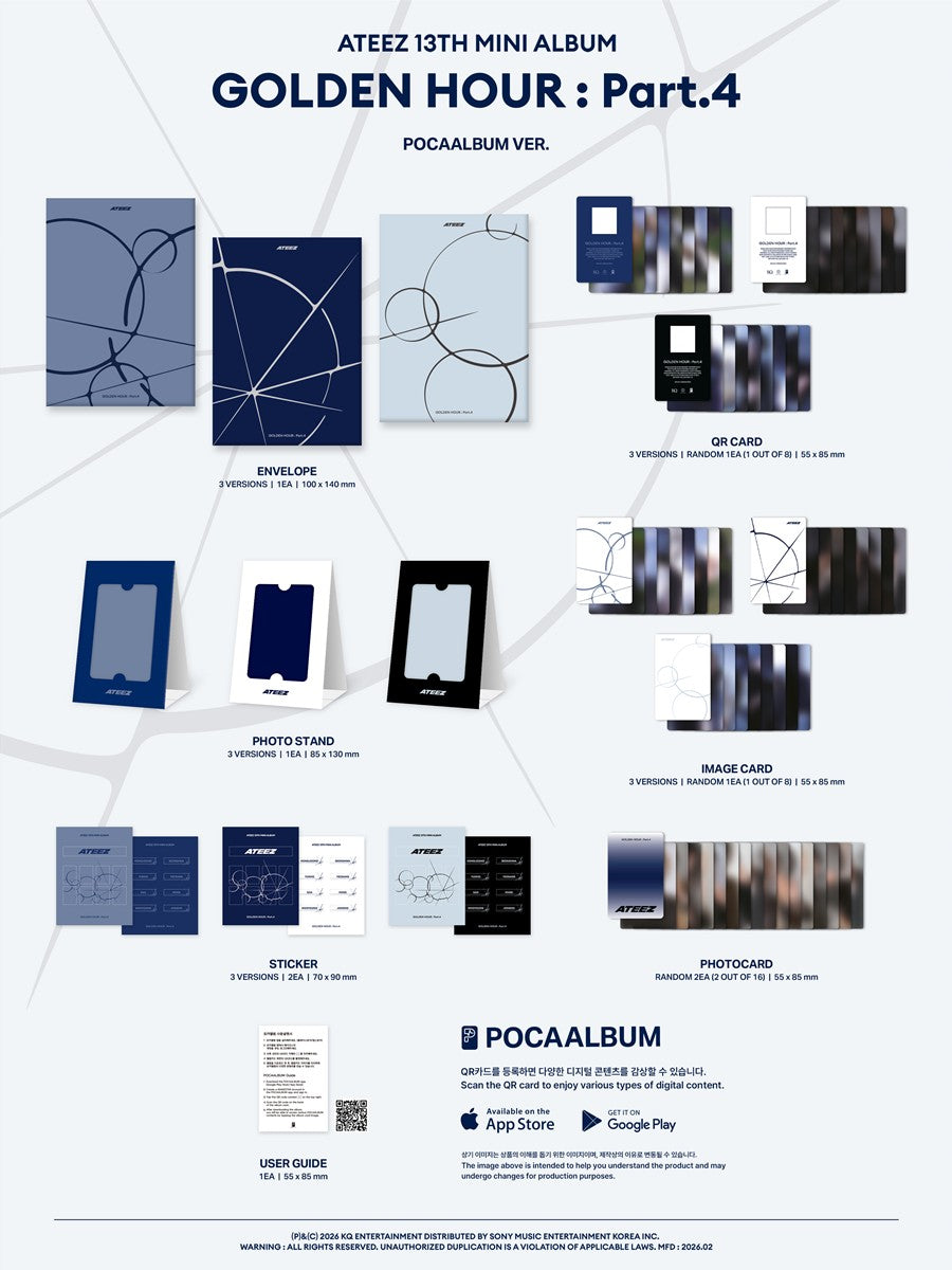 ATEEZ – 13th Mini Album GOLDEN HOUR : Part.4 (POCAALBUM VER.) DIARY VER.