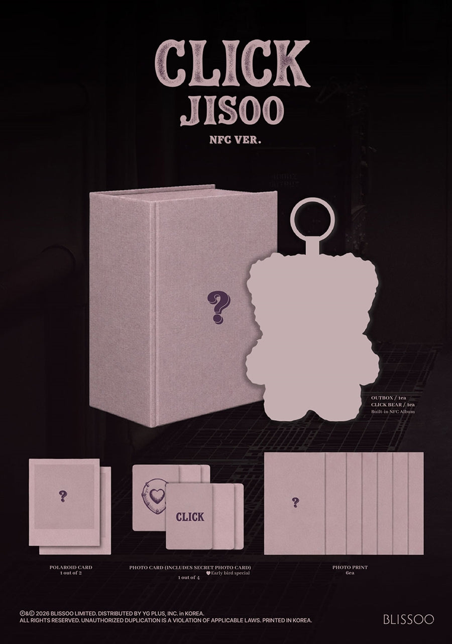 BLACKPINK JISOO – Single Album [CLICK] (CLICK BABY BEAR NFC VER.)