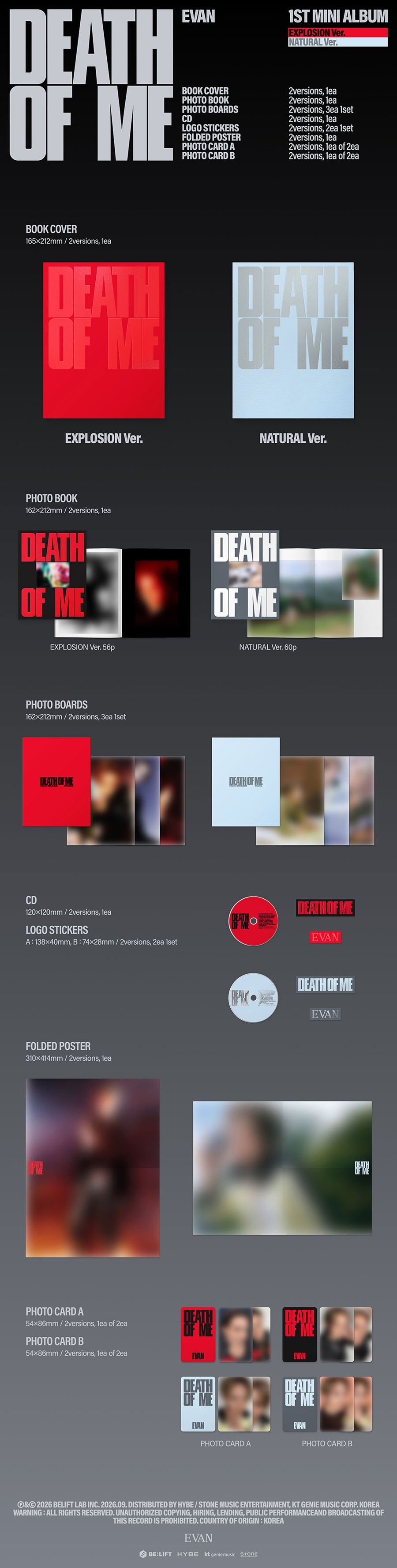 EVAN – 1st Mini Album [DEATH OF ME]