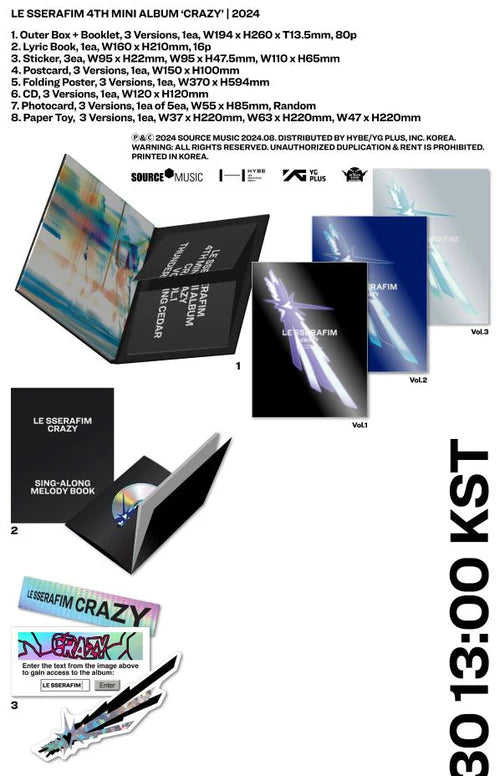 LE SSERAFIM – 4th Mini Album [CRAZY] - RANDOM