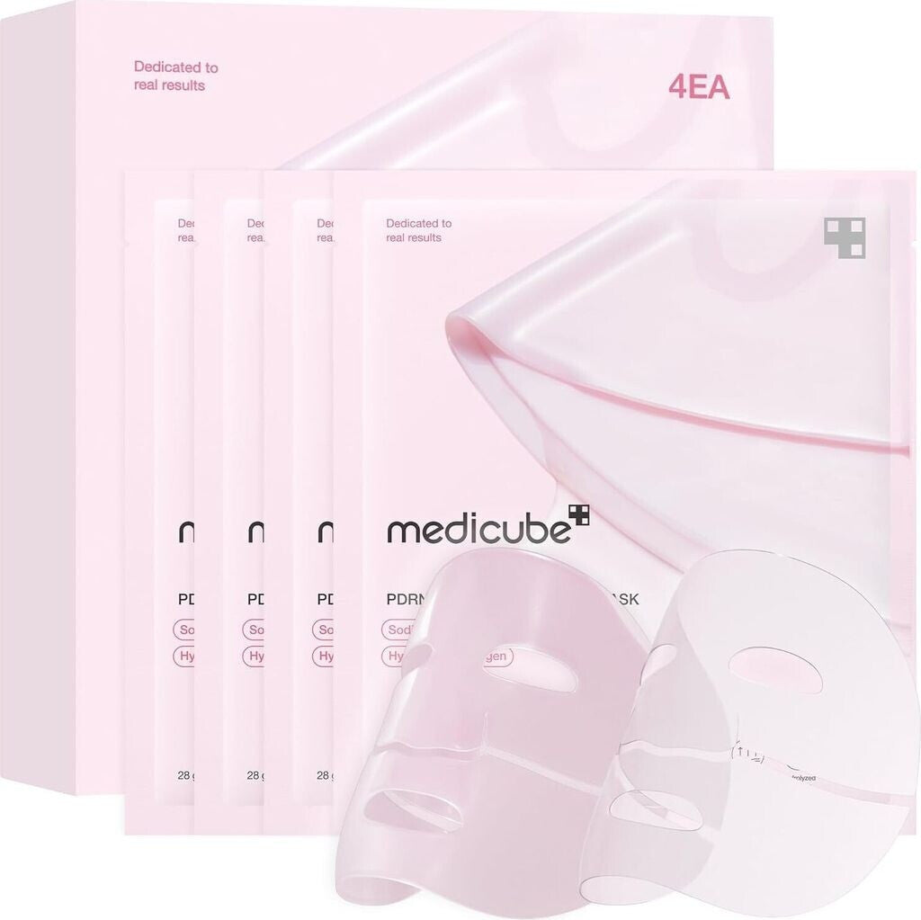 Medicube 4 Maschere in Gel al Collagene Rosa Salmon DNA PDRN - Maschera Viso Notturna