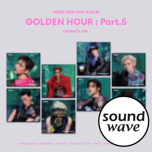 ATEEZ –  [SOUNDWAVE POB] 14th Mini Album [GOLDEN HOUR : Part.5] (DIGIPACK Ver.) (RANDOM)
