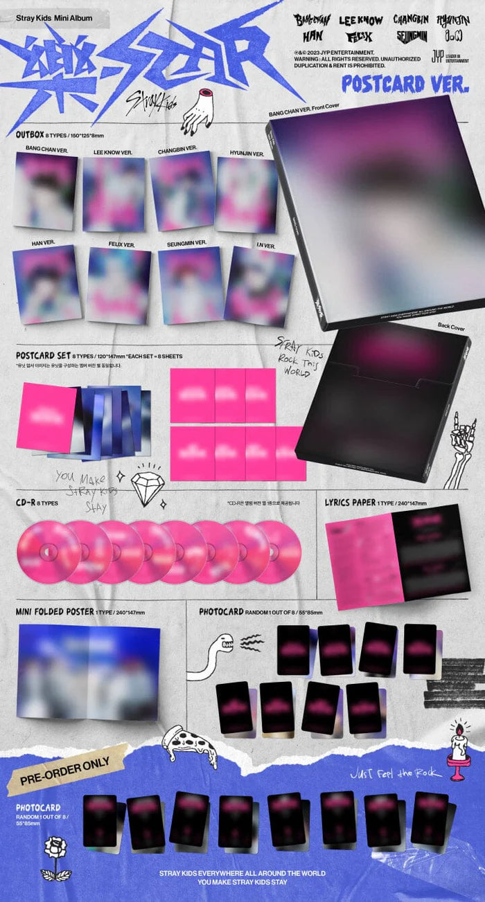 STRAY KIDS – ROCK-STAR (樂-STAR) (POSTCARD VER.)