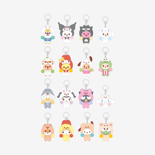Stray Kids SKZOO X SANRIO CHARACTERS SECRET FLOCKED FIGURE KEYRING (CHEER UP Ver.)