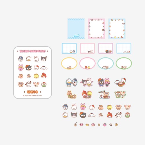 Stray Kids SKZOO X SANRIO CHARACTERS TIN CASE STICKY NOTE SET
