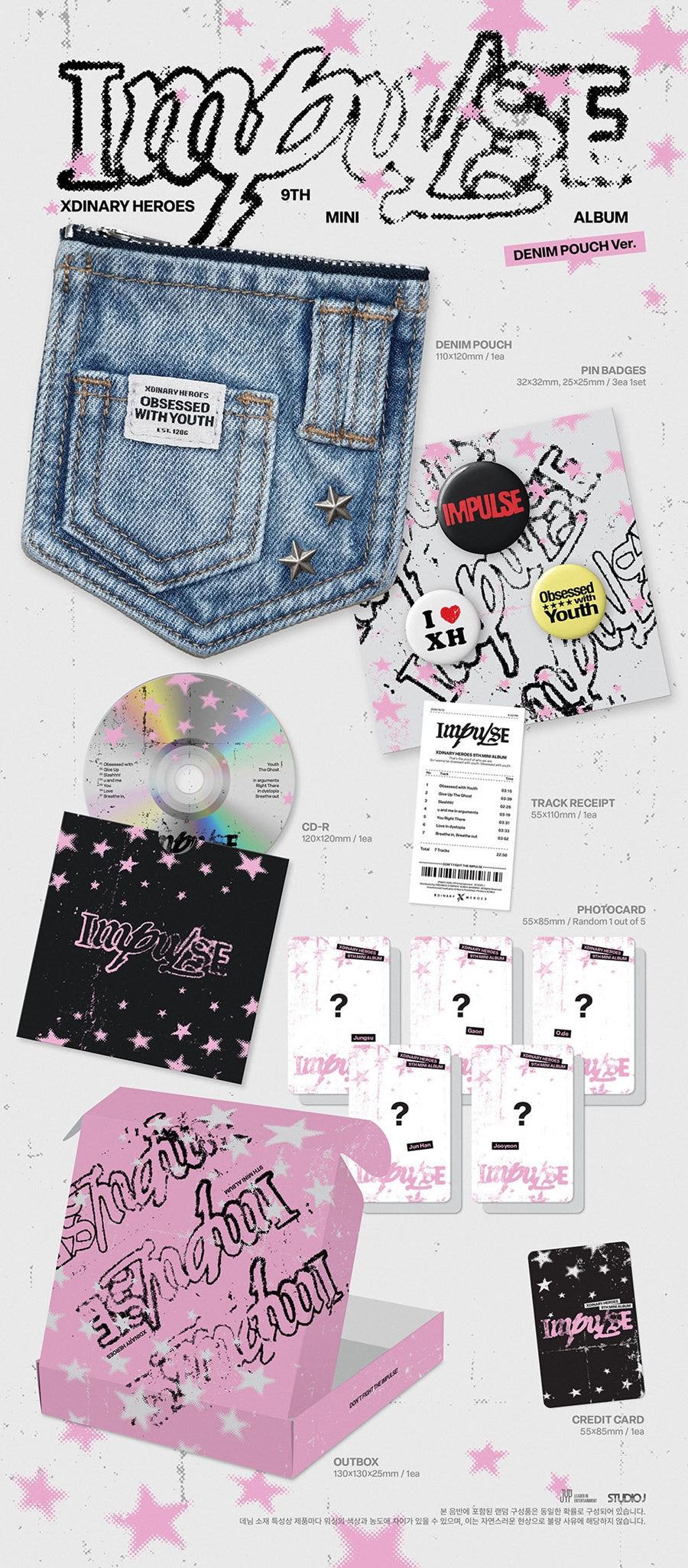 Xdinary-Heroes – 9th Mini Album [IMPULSE] (DENIM POUCH Ver.)